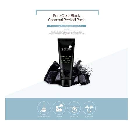 Pureheal’s Pore Clear Black Charcoal Peel Off Pack 3.53 fl. oz. (3.53 oz), Carbón en polvo, ingredientes botánicos nacionales, por Nature Village
