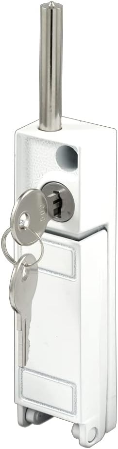 Prime-Line U 9919 – Puerta corredera blanca para patio con cerradura de perno (paquete individual)