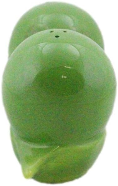 Ebros Gift For The Love Of Vegetables – Juego de 2 guisantes verdes en una vaina para besar magnéticos, de cerámica, salero y pimentero, juego de