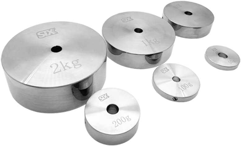 Bloque de peso estándar M1, método de calibración Circular de peso perforado de acero inoxidable, 1kg2kg3kg500g100g (Color  0.88 oz)