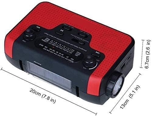 Radio portátil FM AM Pocket Radio Solar manivela de emergencia radio meteorológica NOAAAMFM radio portátil con 3 linterna LED 1000 mAh cargador de
