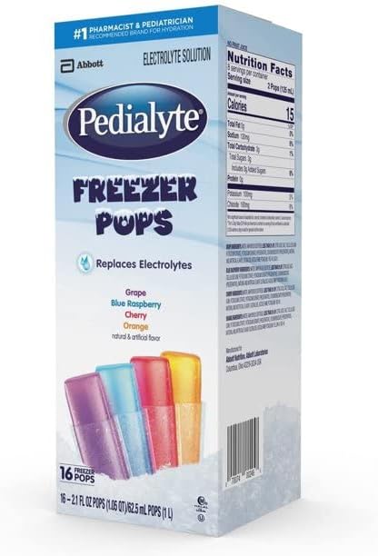 Paletas congeladoras Pedialyte – 16 unidades, paquete de 5