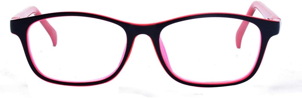 ALWAYSUV Gafas de computadora con luz azul para bloquear el dolor de cabeza UV, lentes transparentes, unisex, para niños, adolescentes, salmón, rosa