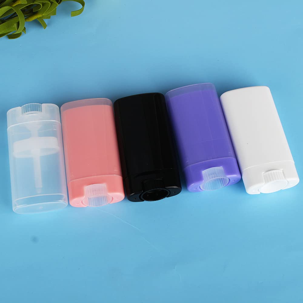 25 piezas de plástico vacío 0.53 oz negro forma ovalada bálsamo labial tubo desodorante contenedores 0.5oz lápiz labial tubo pequeño cera embalaje
