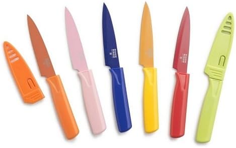 Kuhn Rikon 1 cuchillo de pelar antiadherente azul con cubierta