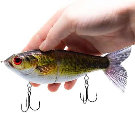 Señuelo de pesca de 7 pulgadas con diseño de pedigrí deslizante, cebo de natación, bailarina almizclada, lubina, grande, multiarticulado, trucha,