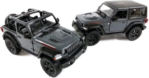 2018 Compatible con Jeep Wrangler Rubicon Gris Escala 134 Modelo de Auto Fundido a Presión Juego de 2