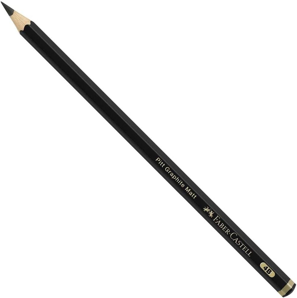 Faber-Castell Art & Graphic Pitt Graphite Matt Pencil, Matt Graphite, 4B, Para Arte, Manualidad, Dibujo, Bocetos, Hogar, Escuela, Universidad,