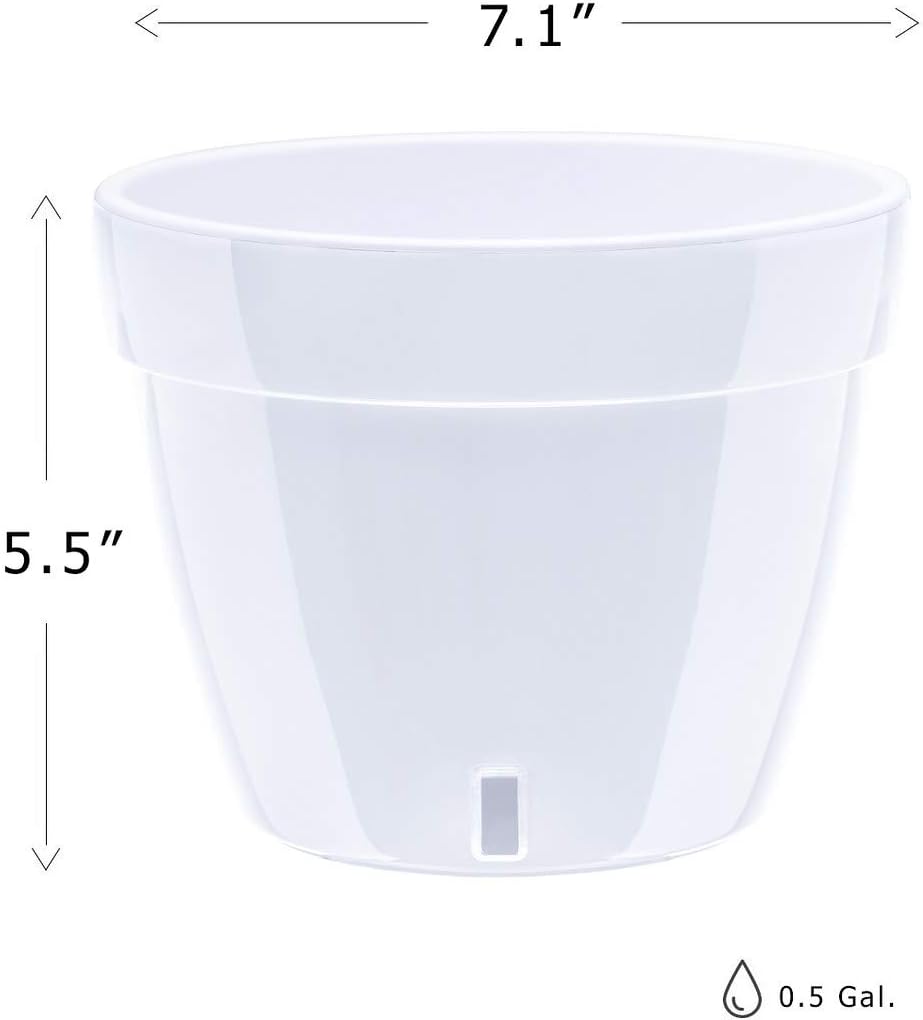 ASTI – Maceta de riego automático, maceta moderna con indicador de nivel de agua para todas las plantas de la casa, flores, hierbas, suculentas y