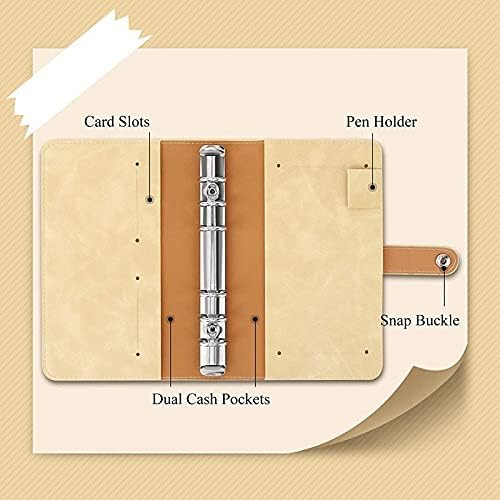 Carpetas planificadoras, cubierta de piel sintética, cubierta de cuaderno de composición para cuaderno, carpeta recargable, carpeta planificadora, 6
