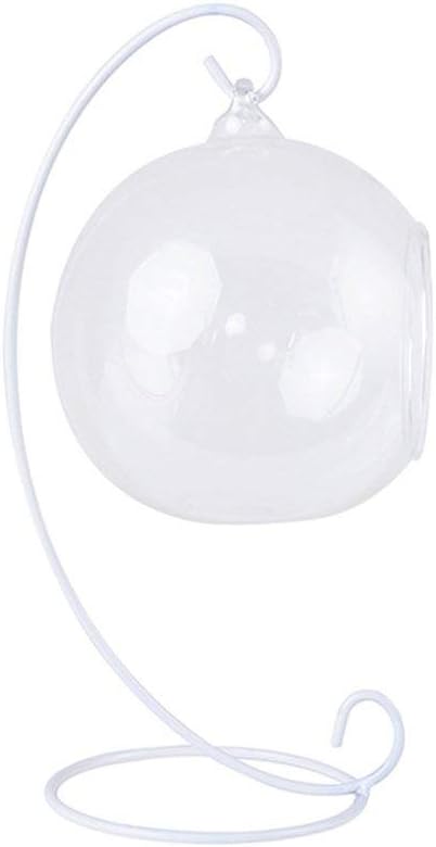 Artliving Paquete de 6 soportes de exhibición de adornos, soporte colgante de hierro blanco para colgar globo de vidrio, plantas de aire, terrario,