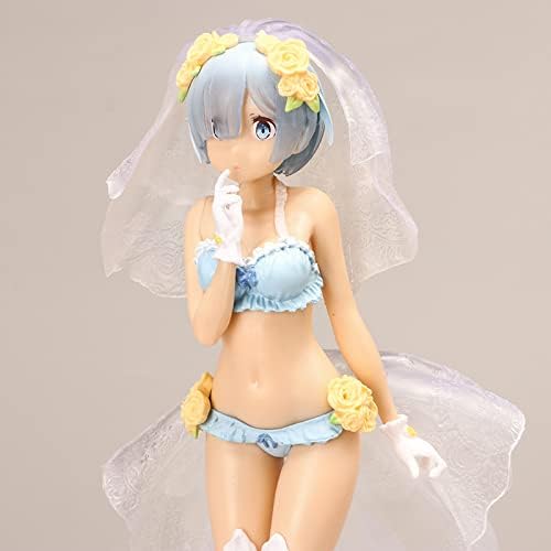 Kpptyd Nuevo Movable 22CM Rem Re Life in A Different World from Zero Vestido de novia Bikini Escala Figura de acción PVC Hermosa Chica de Pie