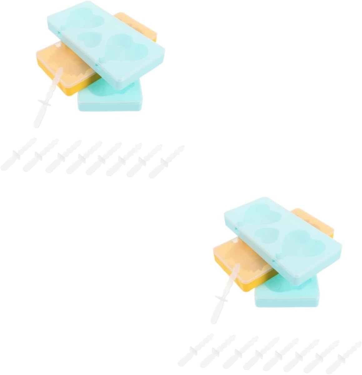 Abaodam 2 Sets Ice Cream Mold Small Popsicle Molds Food Molds Mini Popsicle Molds Popsicle Silicone Molds Mini Silicone Molds Heart Silicone Mold