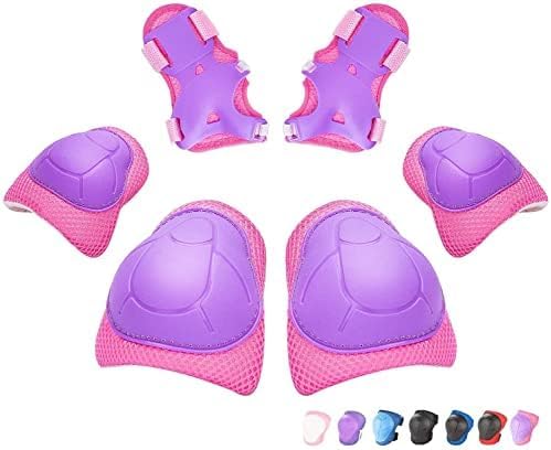 Casco de jinete y rodilleras, coderas, muñequeras, equipo de protección para niños de 3 a 15 años, patinaje sobre ruedas, scooters, ciclismo,