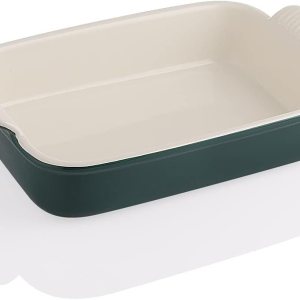 Sweejar Plato de porcelana para hornear, cazuela para horno, utensilios rectangulares de 13 x 9.8 pulgadas, bandeja para lasaña profunda con asas Sweejar Plato de porcelana para hornear, cazuela para horno, utensilios rectangulares de 13 x 9.8 pulgadas, bandeja para lasaña profunda con asas