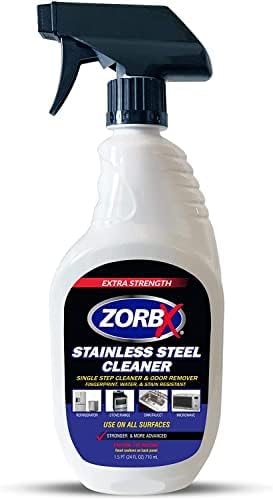 ZORBX Spray limpiador de acero inoxidable  Solución perfecta para eliminar olores desagradables y manchas no deseadas de superficies de acero