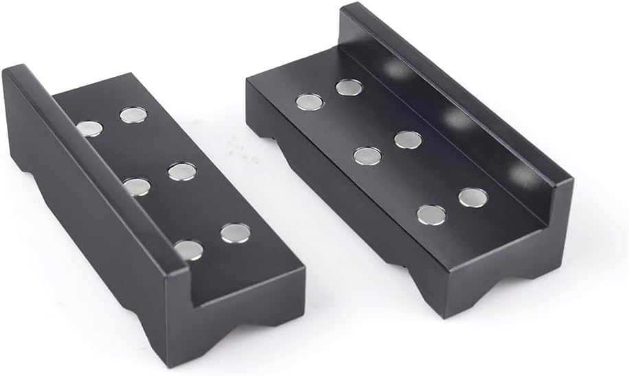 Negro 4 “aluminio Vise Jaw Protective Inserts AN Fitting Vice Jaw Covers con magnético para una amplia gama de vicios