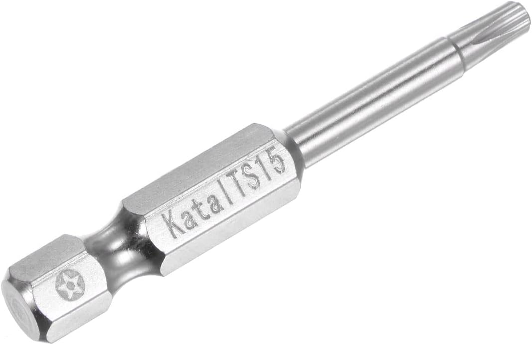TS15 – Destornillador magnético de seguridad con estrella de seguridad de 5 puntos, vástago hexagonal de 14 pulgadas, longitud de 2 pulgadas