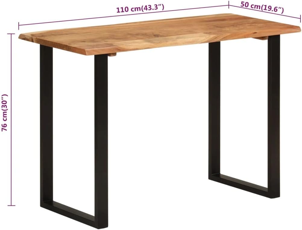 YPWRENH Mesa de cóctel decorativa de 43.3 x 19.7 x 29.9 pulgadas, madera maciza de acacia para comedor, cocina o sala de estar