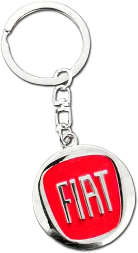 Zbosrma Fit Fiat Logo Llavero Anillo 3D Cromo Metal Llavero Llavero Llavero Aleación Llavero Llavero Para Fiat Accesorios De Coche, Ajuste Fia