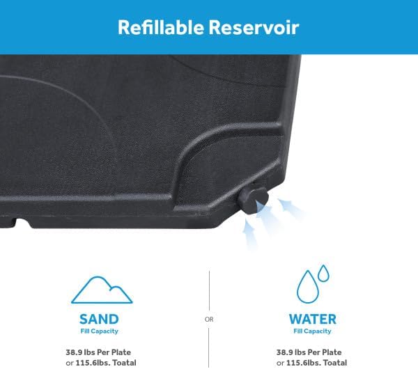 WestinTrends Paraguas universales de 4 piezas con base cuadrada en voladizo para patio al aire libre, pesos resistentes, relleno de agua o arena,