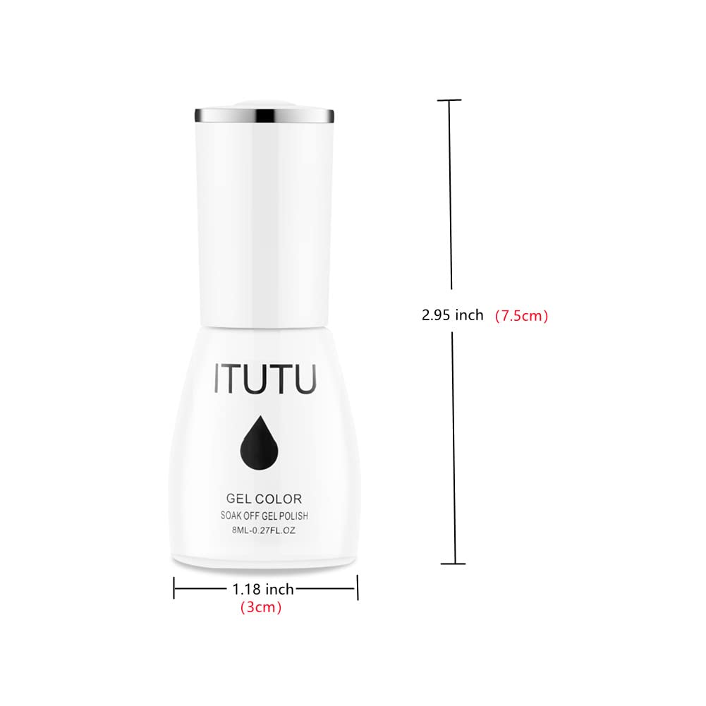 ITUTU Esmalte de uñas de gel blanco lechoso, 0.3 fl oz (0.3 fl oz), esmalte de gel translúcido de color gelatina de color UV LED para curar la luz