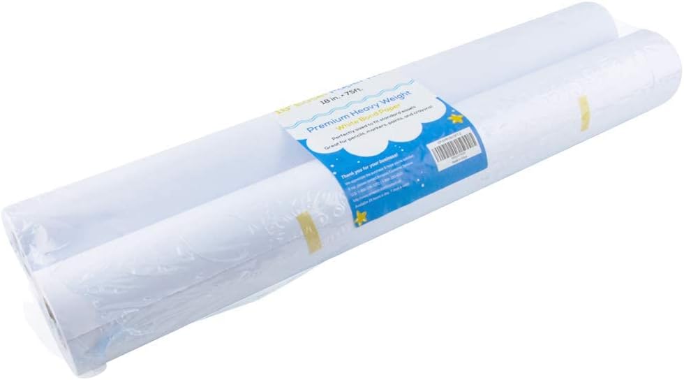 Rollo de papel de caballete esencial de 18 pulgadas x 75 pies, papel de manualidades para niños, papel de tablero de anuncios que no se decolora,
