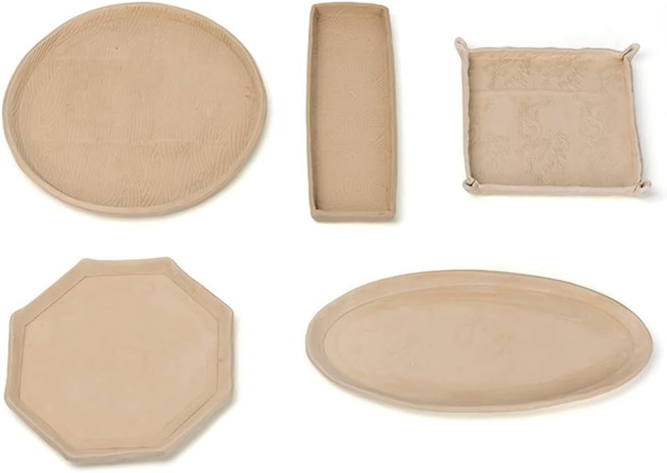 Moldes ovalados de cerámica para formar moldes de cerámica de madera con geometría concéntrica para pistas de barro, herramientas de cerámica, placa
