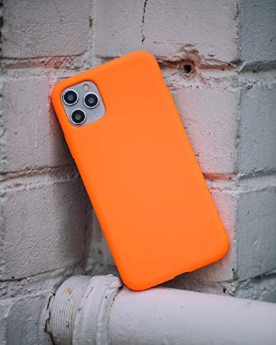FELONY CASE – Funda para iPhone 15 Pro – Funda de silicona naranja neón  Silicona líquida con forro de microfibra antiarañazos, funda protectora a