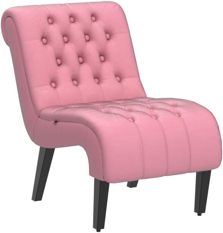 KINFFICT Sillón decorativo de terciopelo para sala de estar, silla de ocio moderna con respaldo copetudo, silla auxiliar sin brazos para interiores,