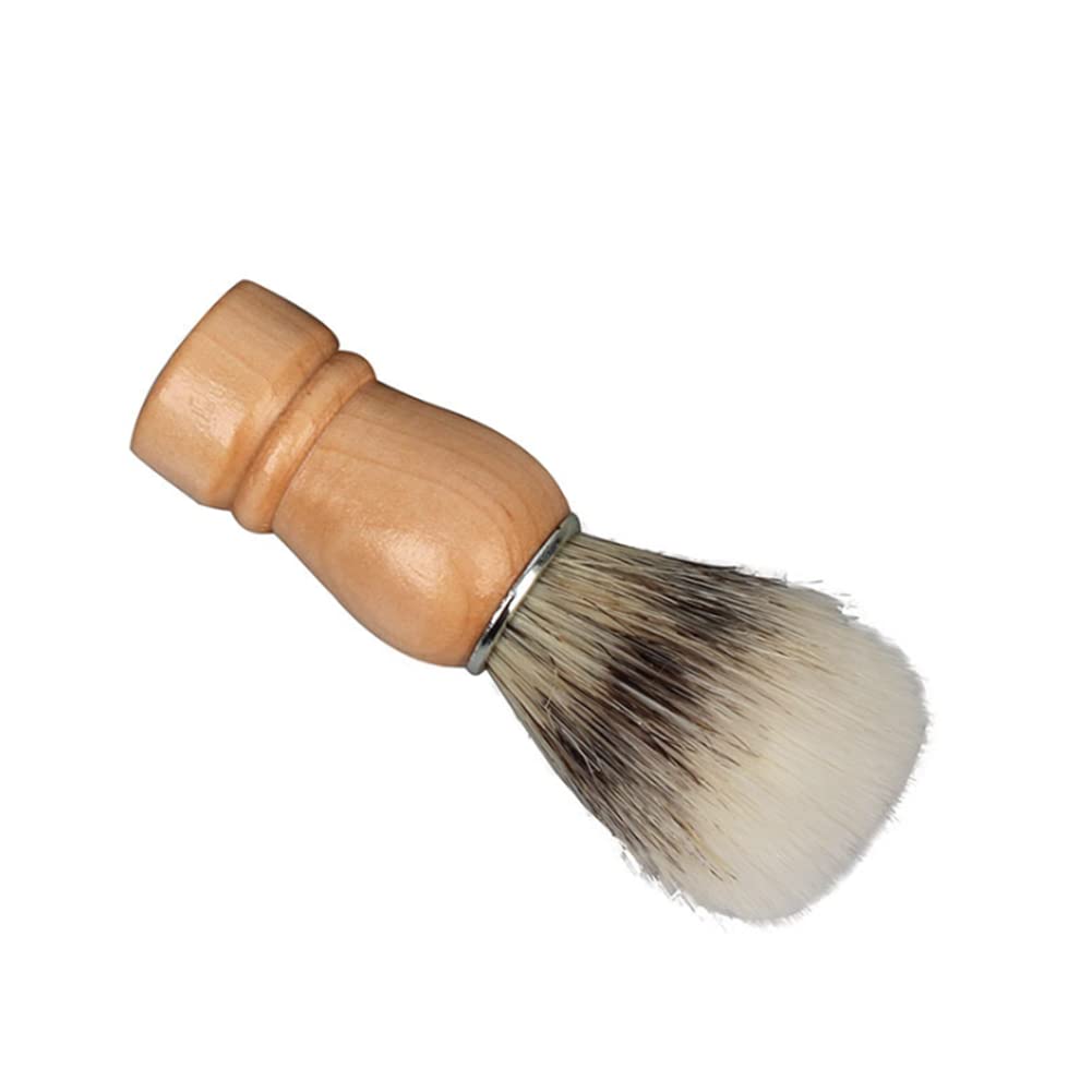 WOIWO Cepillo de espuma para jabón de afeitar, cepillo de espuma de afeitar, cepillo de peluquero, cepillo de madera de espuma de 1 Uds