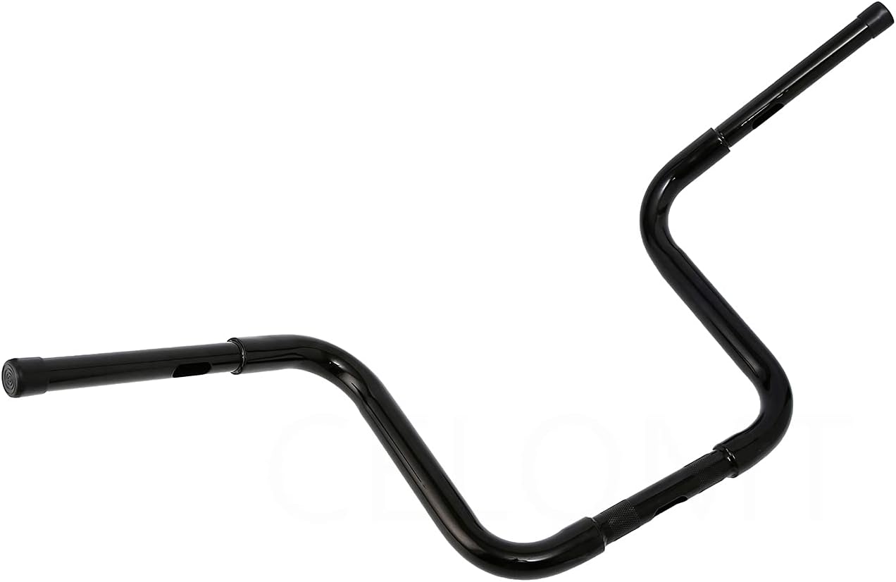 Manillar Ape Hanger de 10 pulgadas de altura y 1.25 pulgadas para Harley Sportster XL883 1200 FLST FXST Street Bob negro brillante