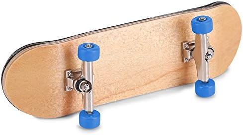 Lazmin Patineta de dedo de madera, rueda de rodamiento de stent, juguete novedoso para reducir la presión, regalos para niños (azul marino)
