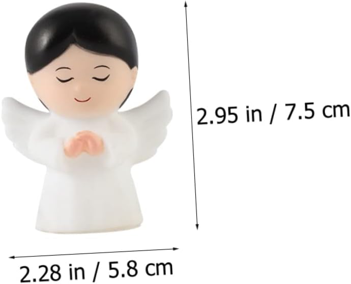 GANAZONO 12 piezas de decoración de pastel de hada de ángel, mini figuras de resina, decoración para automóvil, niño, estatuas de querubines, mini