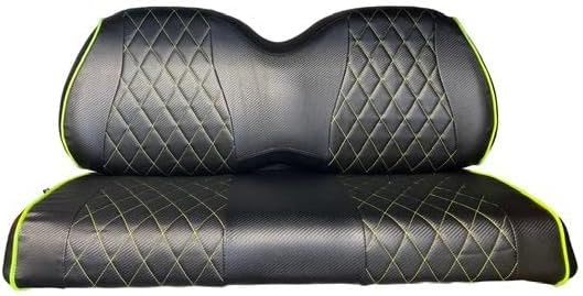 Club CAR Precedent – Fundas de asiento delantero y trasero para carrito de golf, costuras de diamante (costuras negrasverde)