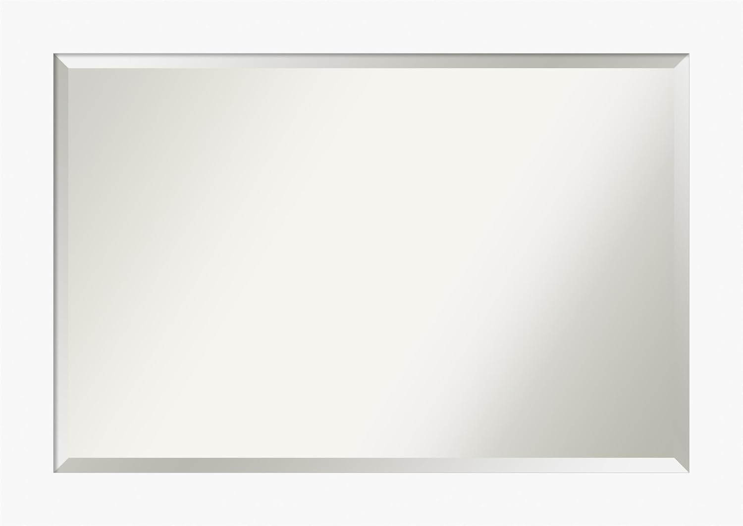 Amanti Art Espejo de baño de madera, espejo de pared blanco básico para usar como espejo de tocador de baño sobre el fregadero (29.5 x 41.5