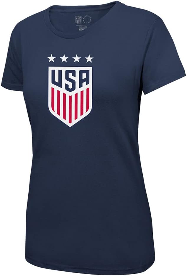 Icon Sports Camiseta de 4 estrellas con licencia oficial de la Federación de Fútbol de EE. UU