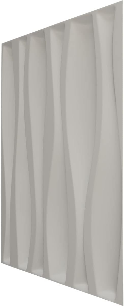 Ekena Millwork Fairfax EnduraWall Panel decorativo de pared 3D de 19 58 pulgadas de ancho x 19 58 pulgadas de alto, plateado metálico (cubre 2.67