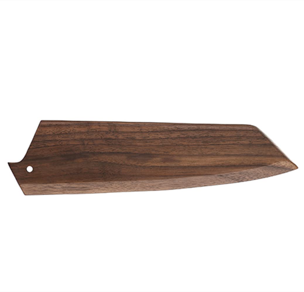 Aibote Funda magnética hecha a mano para cuchillos de chef Kiritsuke de madera de nogal negro natural, funda protectora de madera (entrada de bisel,