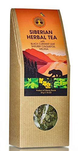 Té de hojas sueltas de hierbas siberianas con hoja de grosella negra, cinquefoil arbustivo, melisa (1.76 onzas)