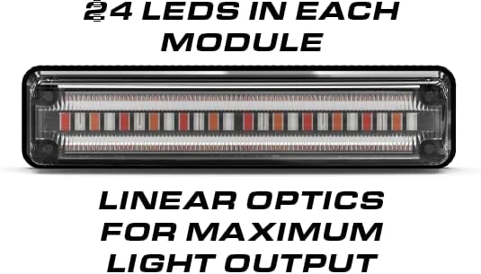 Feniex Quantum (ámbar, rojo, azul, blanco) – Barra de luz programable (cuádruple color desbloqueado, 400)
