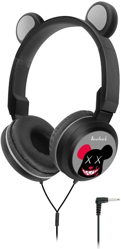 Auriculares con cable para niños para batería electrónica. Plegable y ajustable, diseño de oreja de oso, conector de 0.138 in