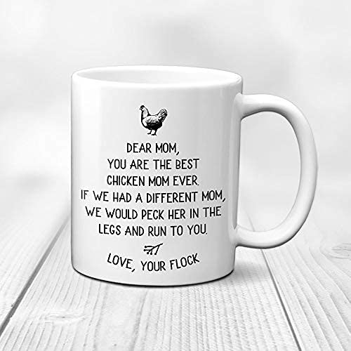 CANARY ROAD Chicken Mom Coffee Cup, Chicken Mug, Crazy Chicken Lady Gift, Chicken Gift, Chicken Kitchen Decor, Chicken Farmer Gift, Backyard Farmer