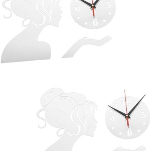 Garneck Reloj de pared con espejo para niñas, moderno, decoración de pared, casa de campo, decoración de pared, reloj de pared negro, reloj de pared Garneck Reloj de pared con espejo para niñas, moderno, decoración de pared, casa de campo, decoración de pared, reloj de pared negro, reloj de pared