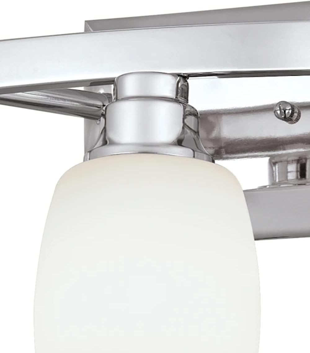 Allen + Roth – Lámpara de tocador de baño con 3 luces de 21 pulgadas de ancho, acabado cromado