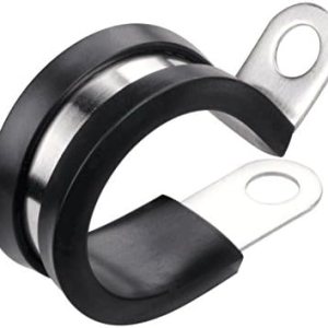 Abrazadera de acero inoxidable con recubrimiento de goma, para instalación de cables, tubos suave y de acero Abrazadera de acero inoxidable con recubrimiento de goma, para instalación de cables, tubos suave y de acero