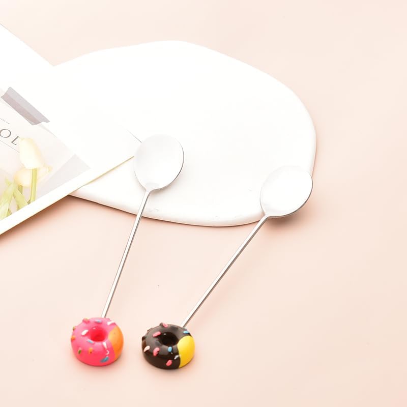 Juego de 2 mini cucharas de café y té, cucharas para amantes del café, té, mujeres y niñas, lindas cucharas plateadas, juego de cubiertos para