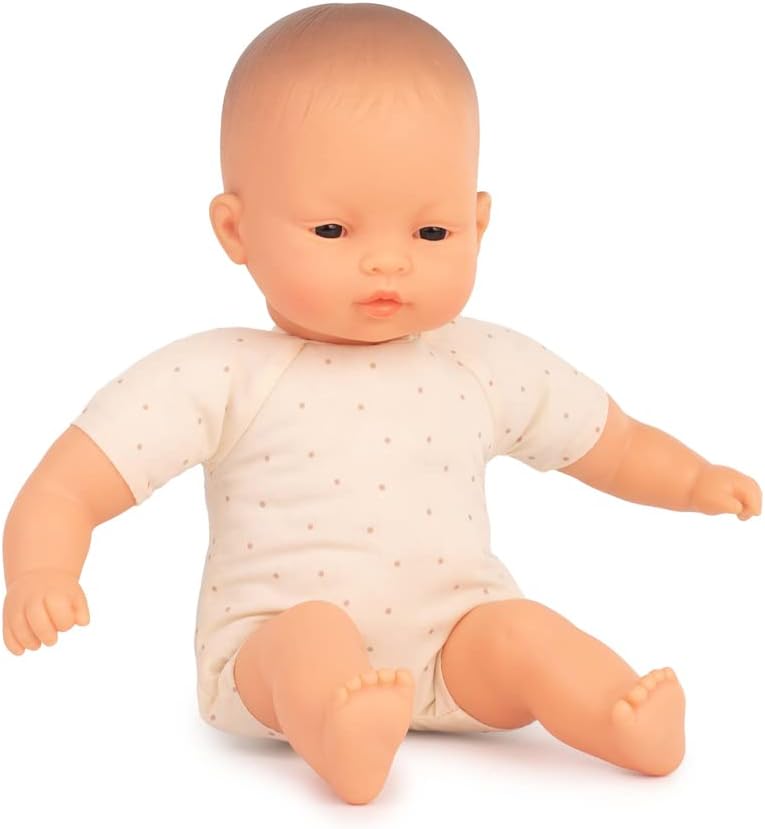 Miniland Muñeca de cuerpo suave asiática de 12 pulgadas en caja de venta al por menor