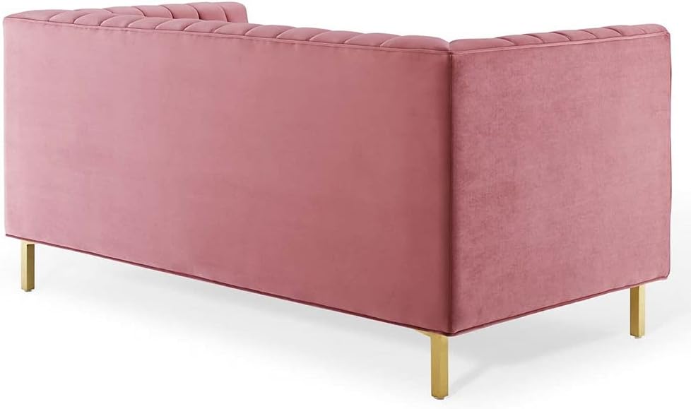 Modway Shift Channel – Sofá biplaza, color rosa polvoriento