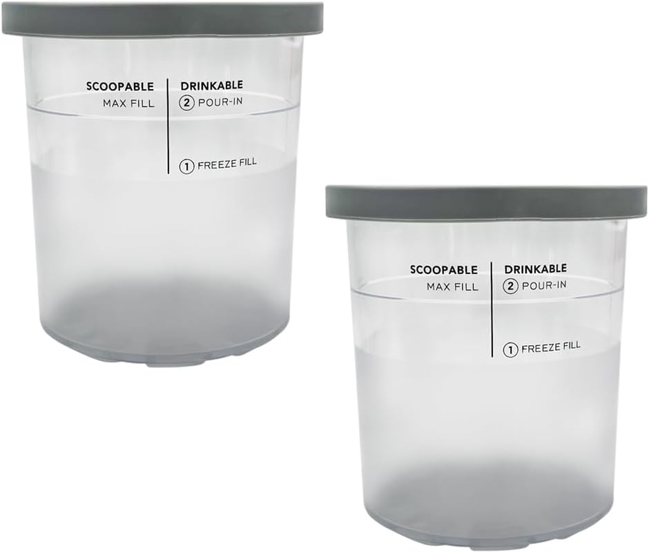 Recipientes de pinta de helado XL de tamaño familiar, compatibles con Ninja NC501 CREAMi Deluxe 11 en 1 para helados y congelados y modelo NC500,
